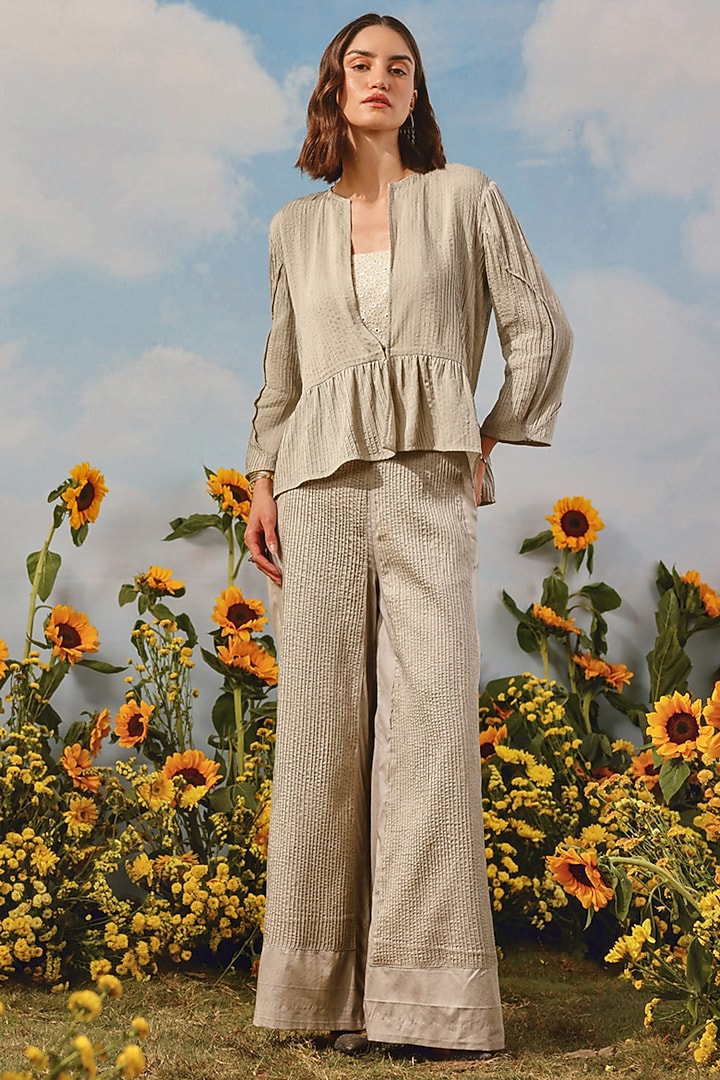 Frosted Chrome Organic Cotton Embellished Co-Ord Set by Twenty Nine at Pernia's Pop Up Shop