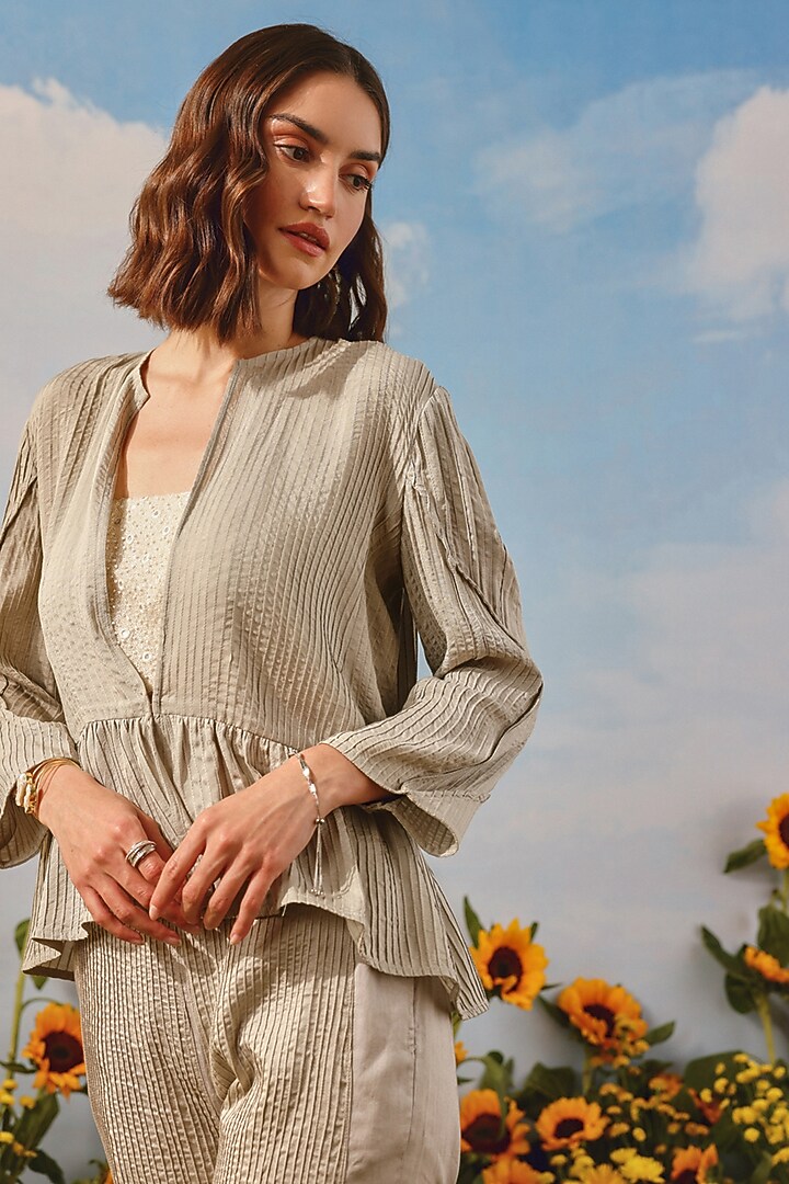 Frosted Chrome Organic Cotton Embellished Co-Ord Set by Twenty Nine at Pernia's Pop Up Shop