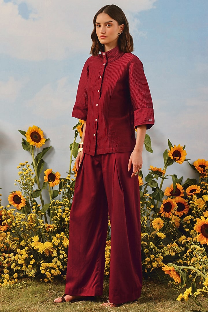 Mulled Wine Organic Cotton Embellished Co-Ord Set by Twenty Nine at Pernia's Pop Up Shop