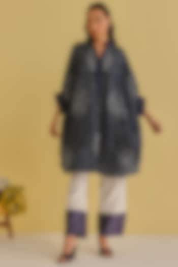 Indigo Gajji Silk Bandhani Vacation Dress by Twenty Nine at Pernia's Pop Up Shop