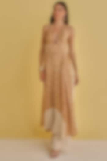 Golden Gajji Silk Bandhani Shibori Vacation Dress by Twenty Nine at Pernia's Pop Up Shop