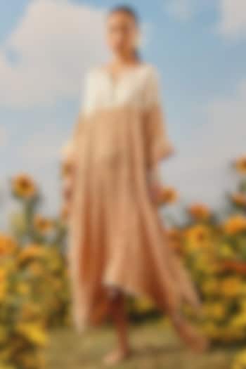 Golden Gajji Silk Bandhani Shibori Shirt Vacation Dress by Twenty Nine at Pernia's Pop Up Shop