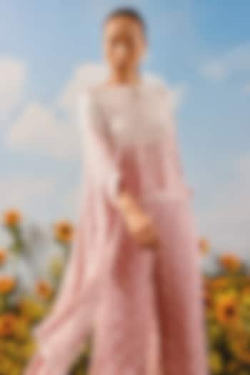 Blush Gajji Silk Bandhani Shibori Cape by Twenty Nine at Pernia's Pop Up Shop