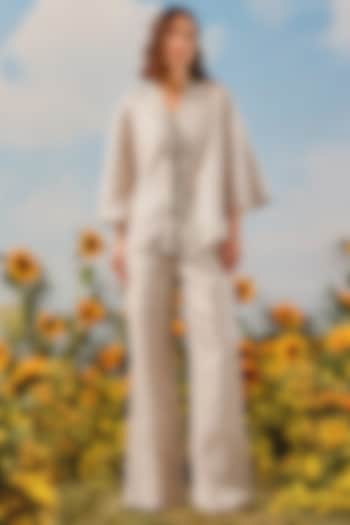 Mouse-Colored Silk Bandhani Pants by Twenty Nine at Pernia's Pop Up Shop