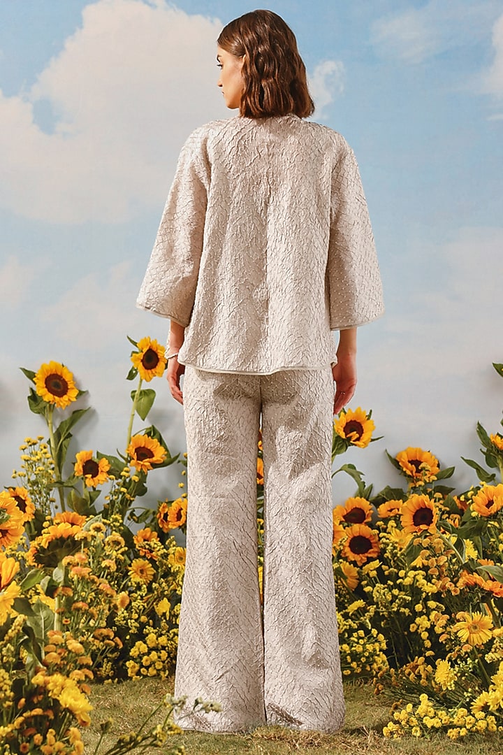 Mouse-Colored Silk Bandhani Pants by Twenty Nine at Pernia's Pop Up Shop