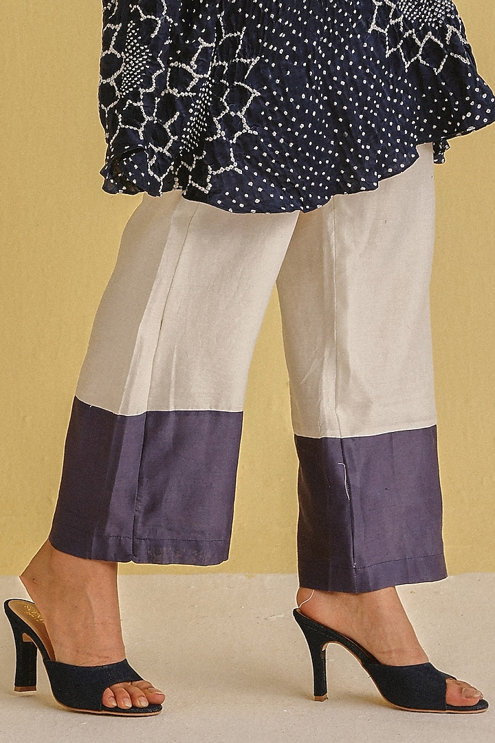 Ivory Chanderi Pants by Twenty Nine at Pernia's Pop Up Shop
