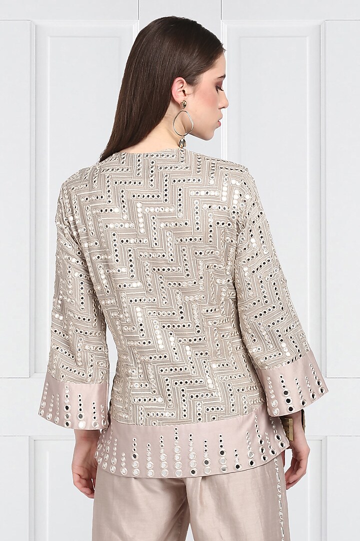 Grey Embroidered A-Line Jacket by Twenty Nine at Pernia's Pop Up Shop