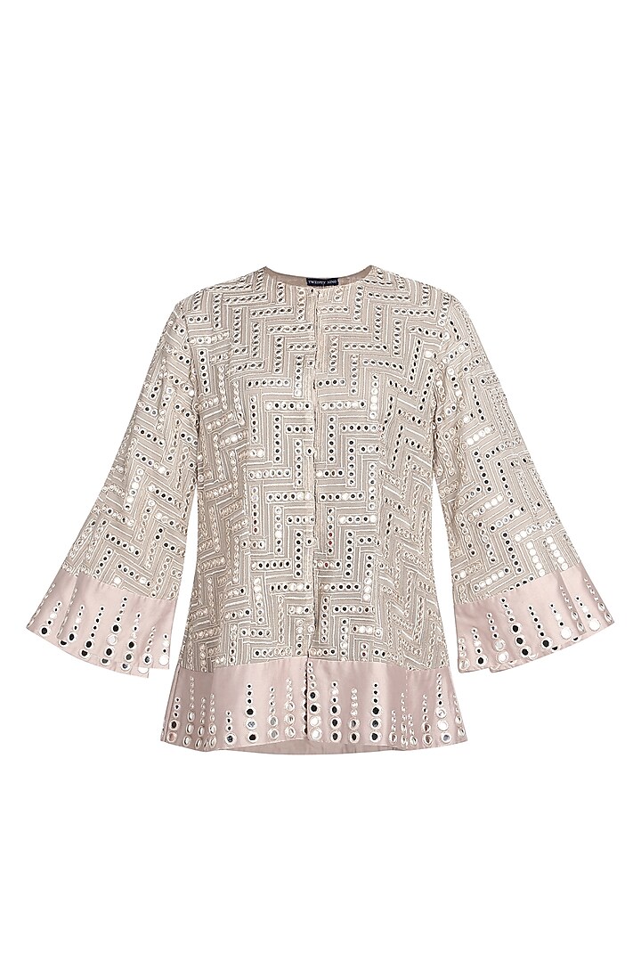Grey Embroidered A-Line Jacket by Twenty Nine at Pernia's Pop Up Shop