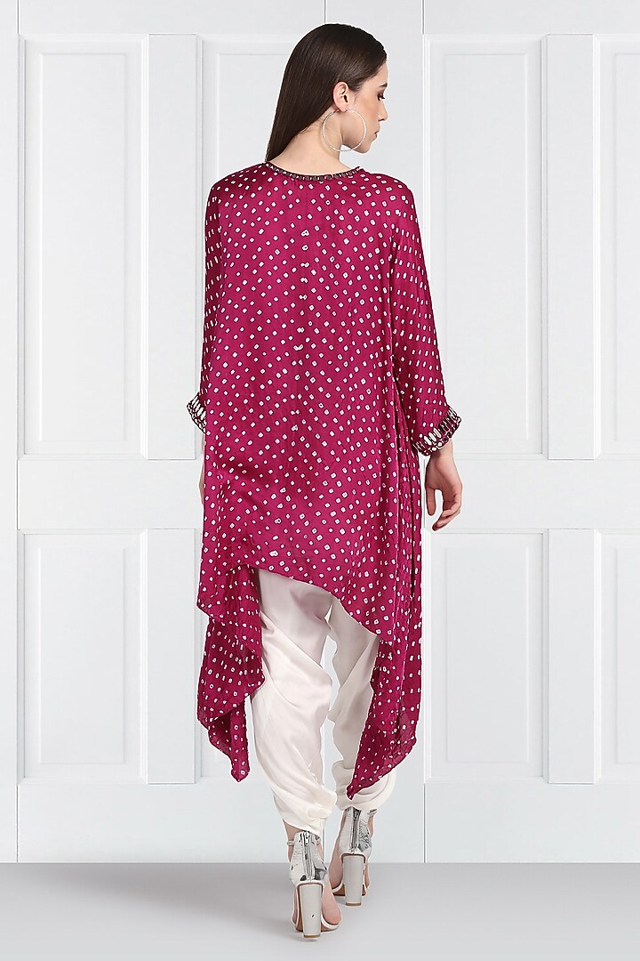 Pink Embroidered Bandhani Tunic by Twenty Nine at Pernia's Pop Up Shop