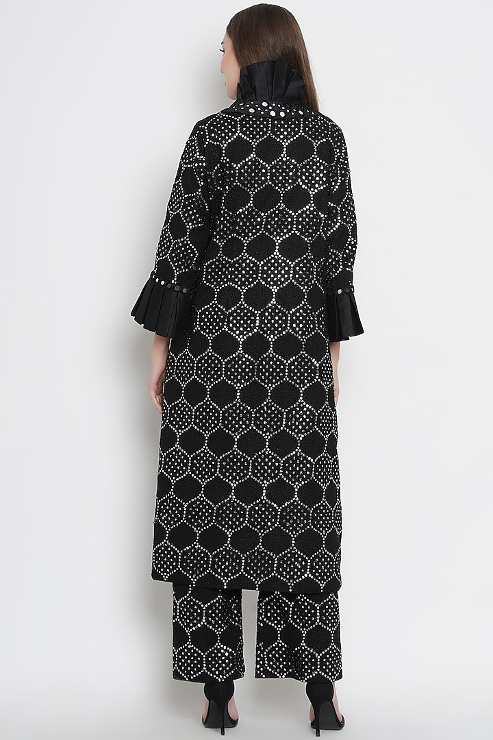 Black Embroidered Layered Jacket by Twenty Nine at Pernia's Pop Up Shop