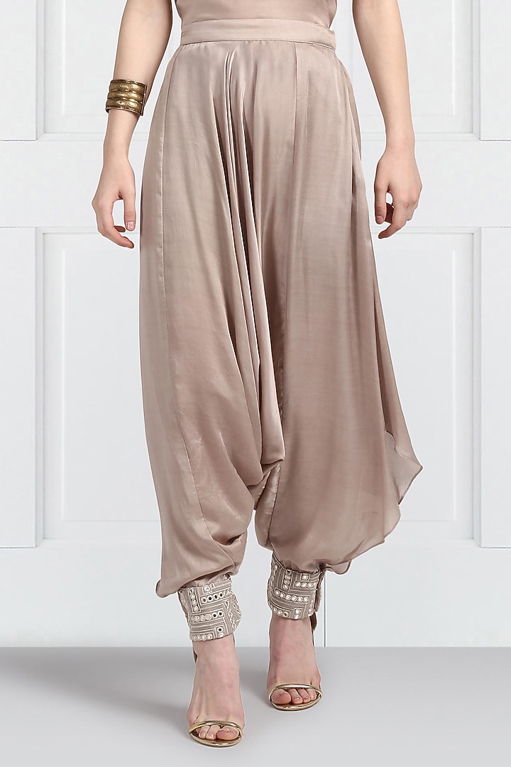 Grey Embroidered Poncho Dhoti Pants by Twenty Nine at Pernia's Pop Up Shop