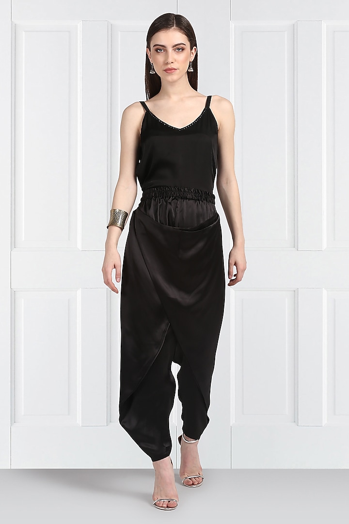 Black Adjustable Dhoti Pants by Twenty Nine at Pernia's Pop Up Shop