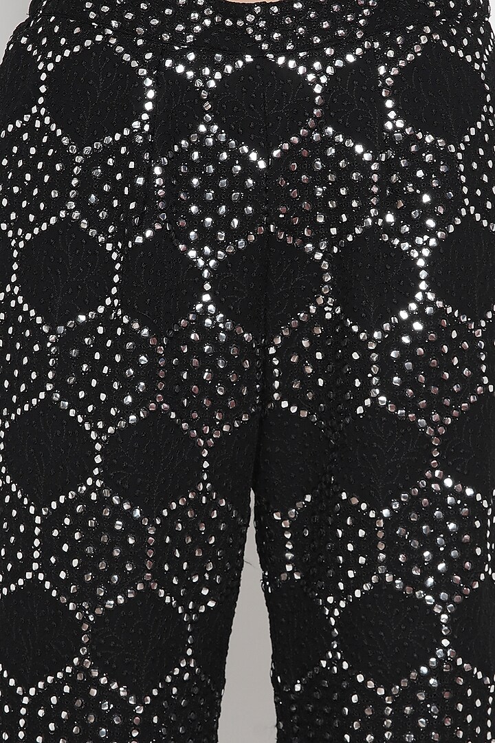 Black Mirror Embroidered Palazzo Pants by Twenty Nine at Pernia's Pop Up Shop
