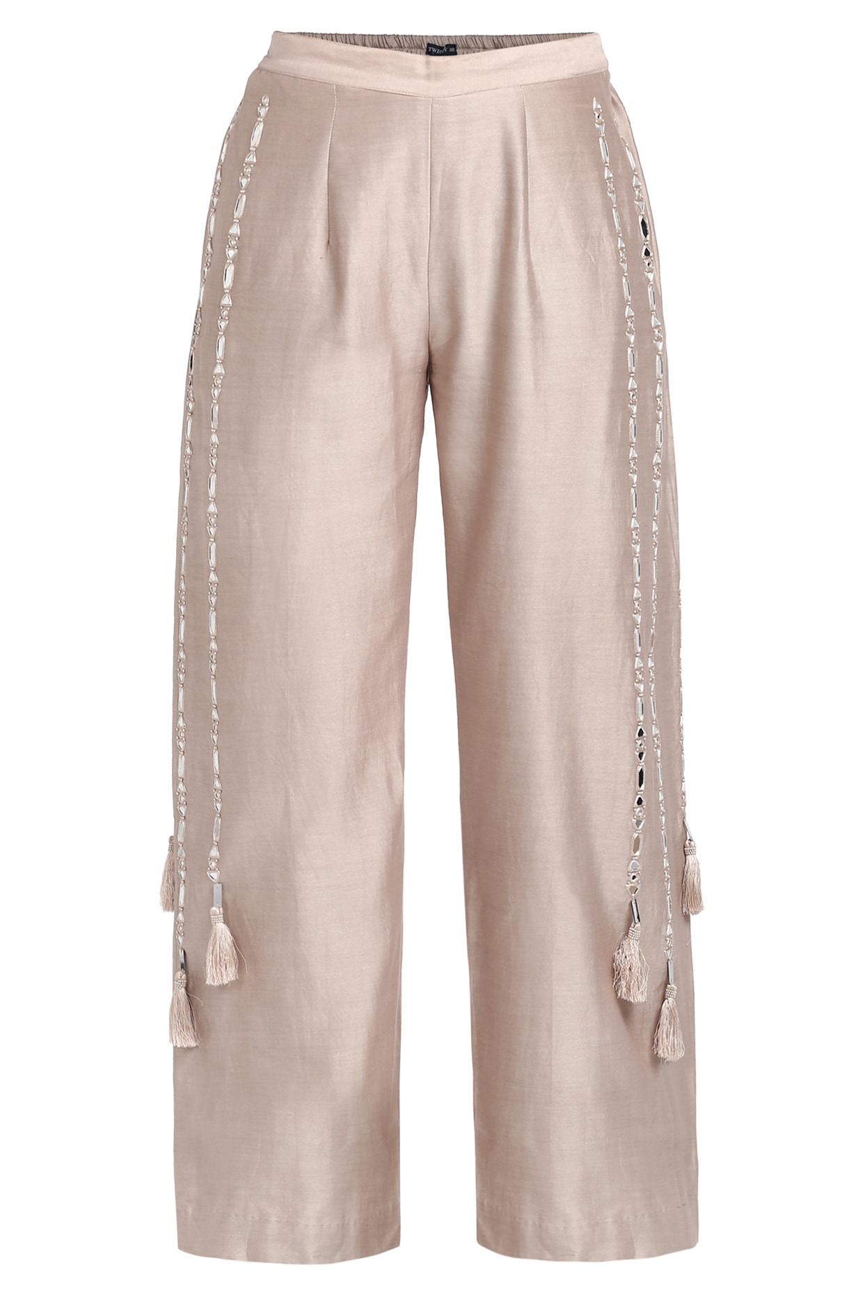 Nude Mirror Embroidered Pants Design by Twenty Nine at Pernia's