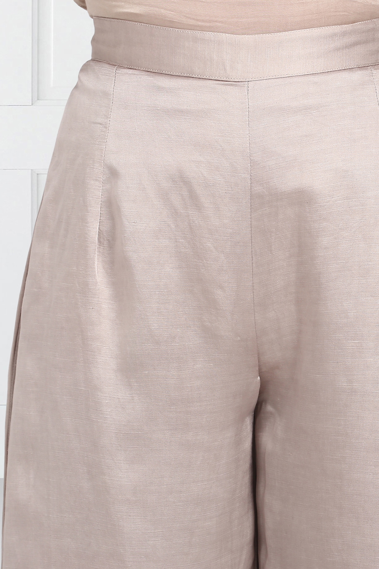 Nude Embroidered Flared Palazzo Pants Design by Twenty Nine at Pernia's Pop  Up Shop 2024