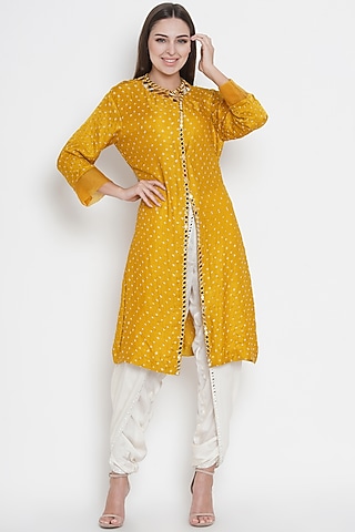 White Embroidered Dhoti Pants by Twenty Nine