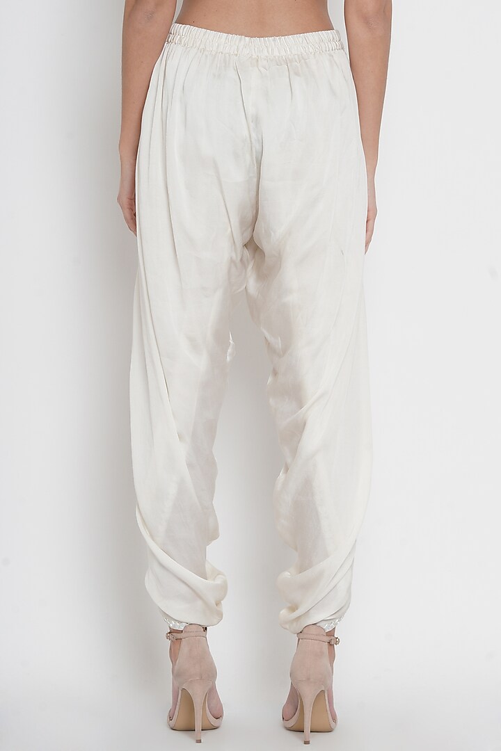 White Embroidered Dhoti Pants by Twenty Nine at Pernia's Pop Up Shop