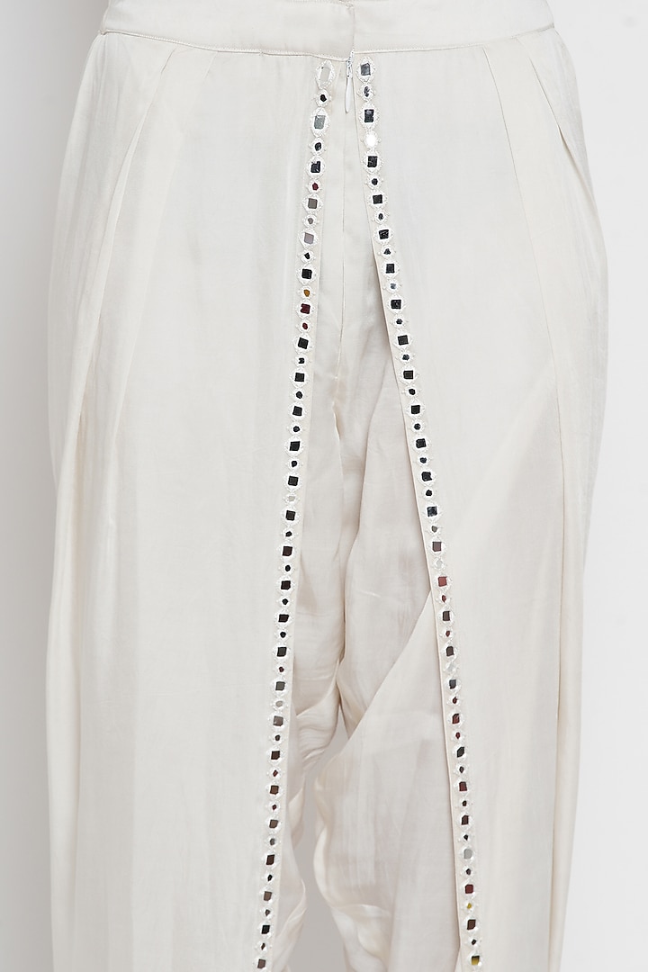 White Embroidered Dhoti Pants by Twenty Nine at Pernia's Pop Up Shop