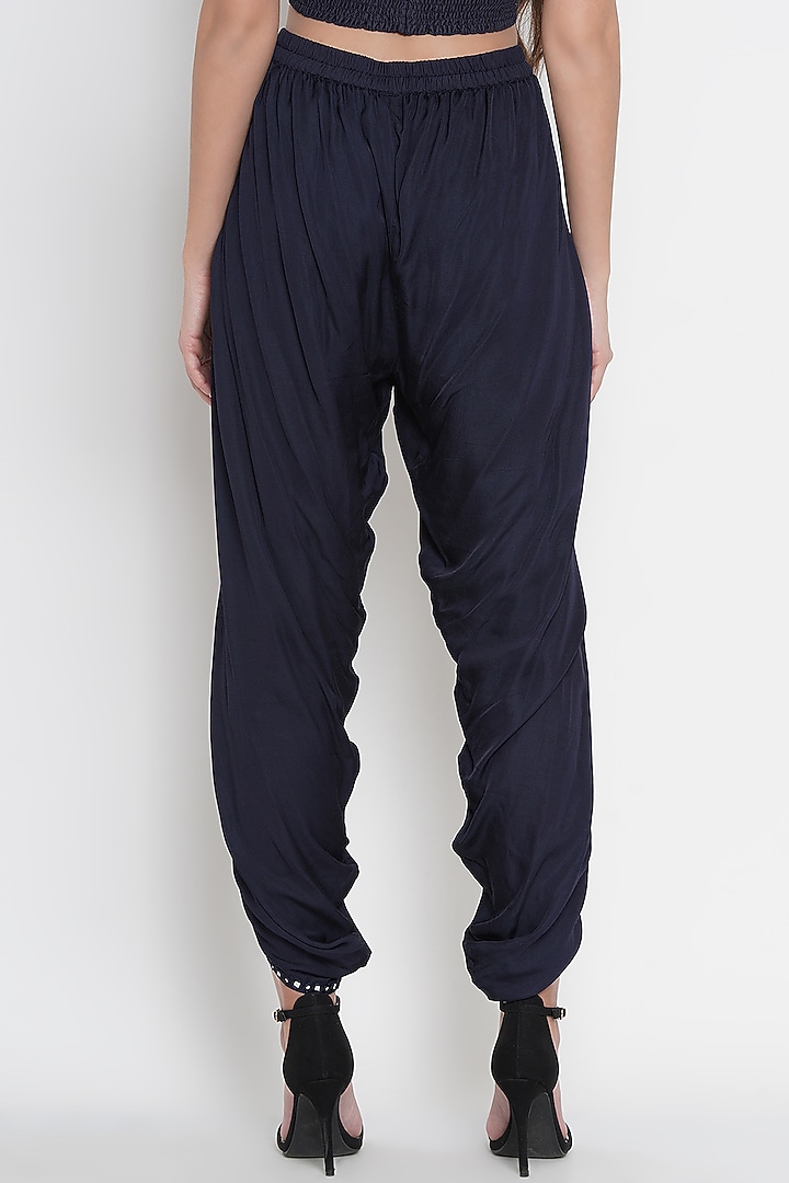 Blue Embroidered Dhoti Pants by Twenty Nine at Pernia's Pop Up Shop