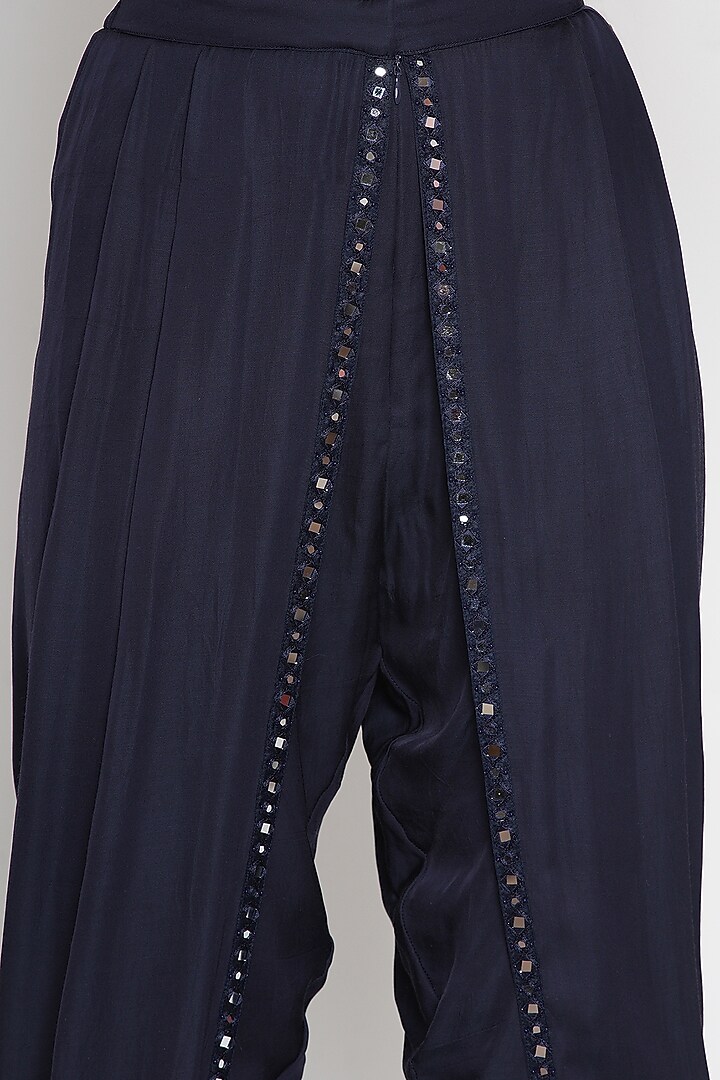 Blue Embroidered Dhoti Pants by Twenty Nine at Pernia's Pop Up Shop