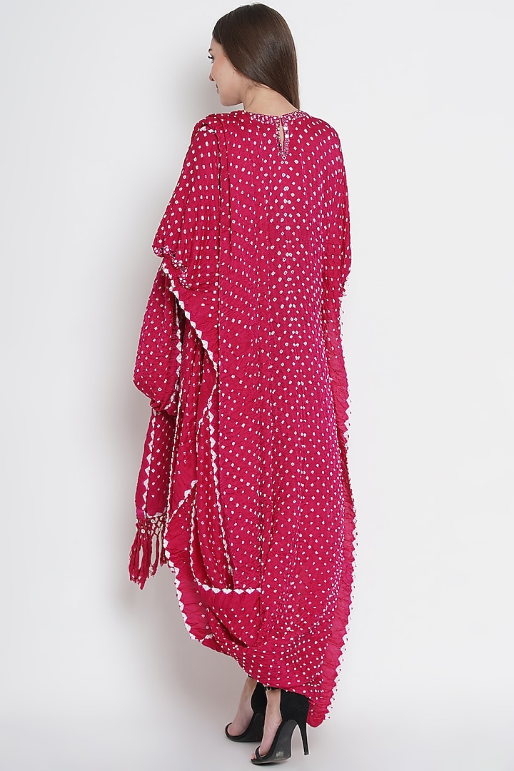Pink Embroidered Draped Tunic by Twenty Nine at Pernia's Pop Up Shop