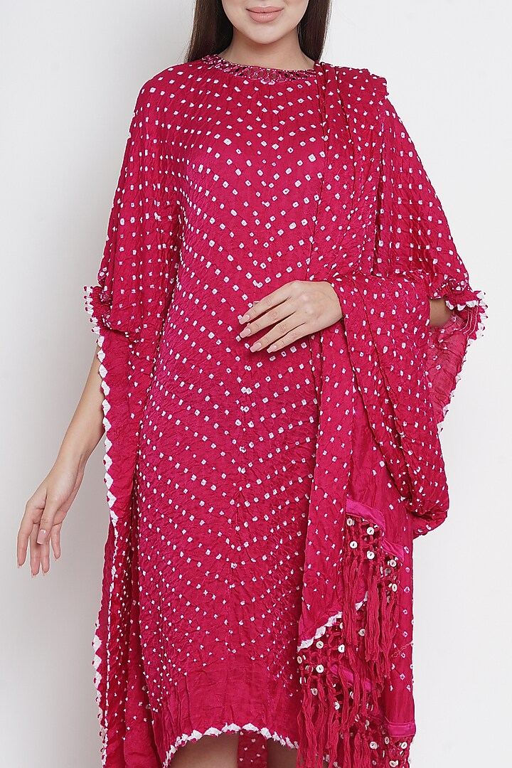 Pink Embroidered Draped Tunic by Twenty Nine at Pernia's Pop Up Shop
