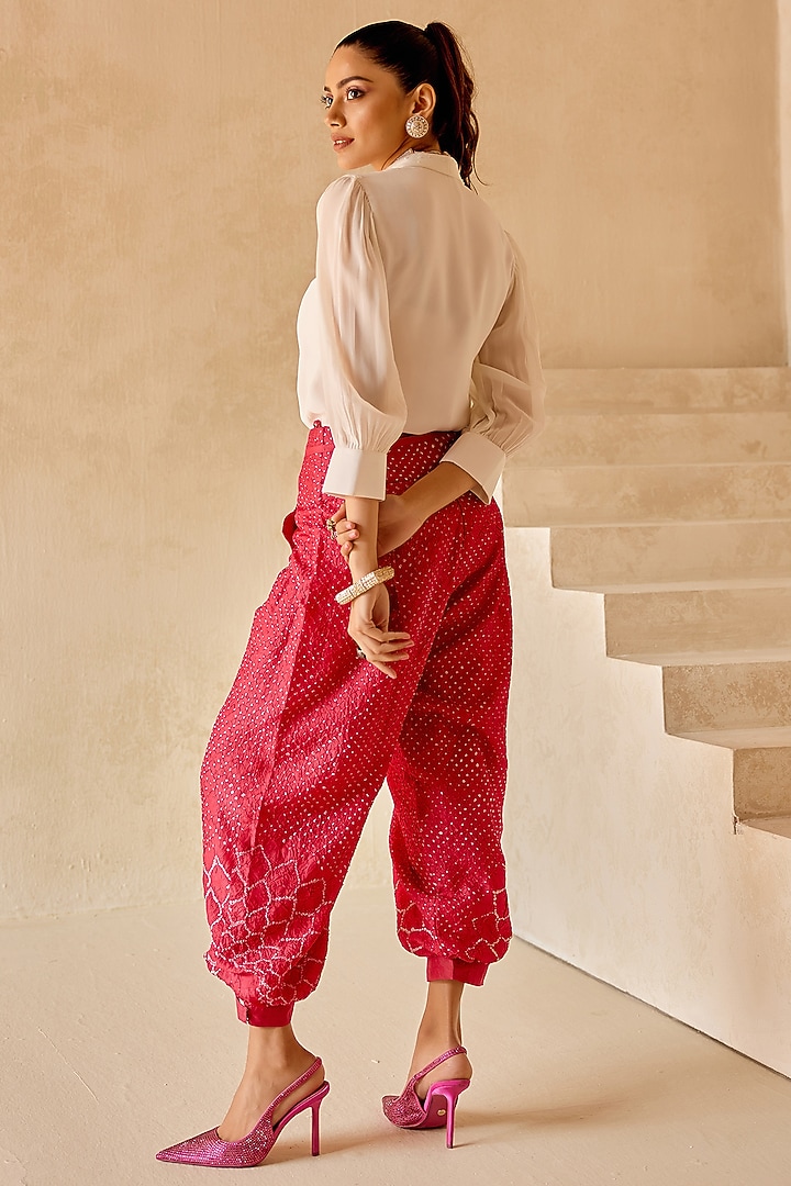 Pink Gajji Silk Dhoti Set by Twenty Nine at Pernia's Pop Up Shop