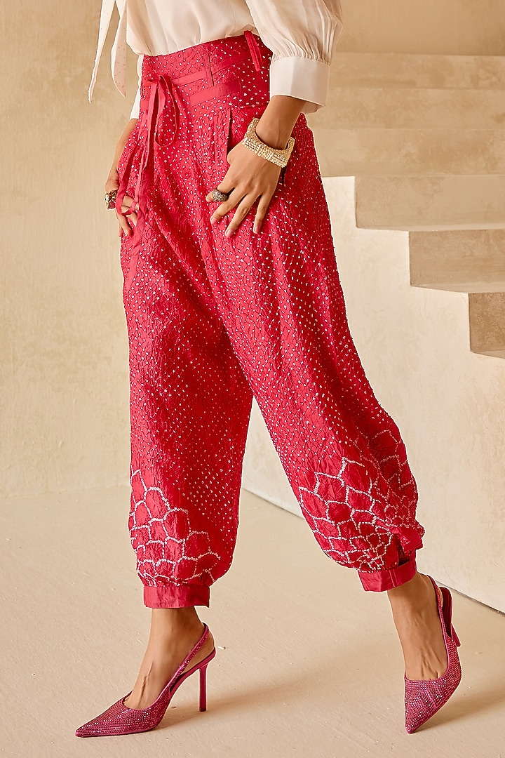 Pink Gajji Silk Dhoti Set by Twenty Nine at Pernia's Pop Up Shop