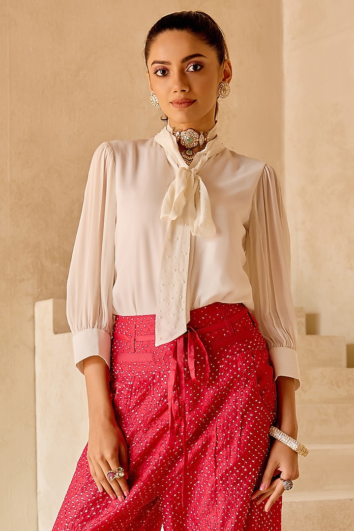 Pink Gajji Silk Dhoti Set by Twenty Nine at Pernia's Pop Up Shop