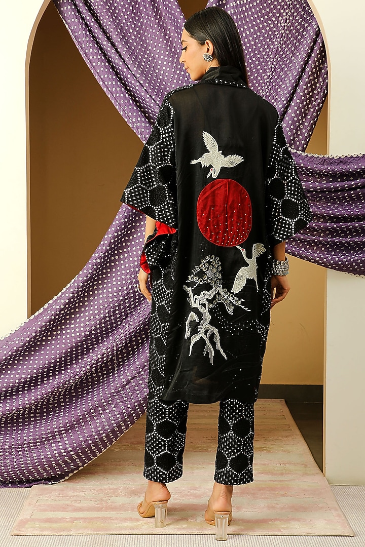 Black Jacket Set With Mirror Work by Twenty Nine at Pernia's Pop Up Shop