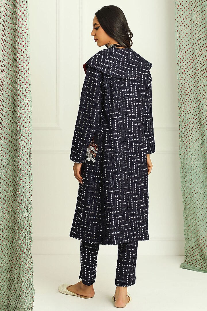 Black Embroidered Cigarette Pants by Twenty Nine at Pernia's Pop Up Shop