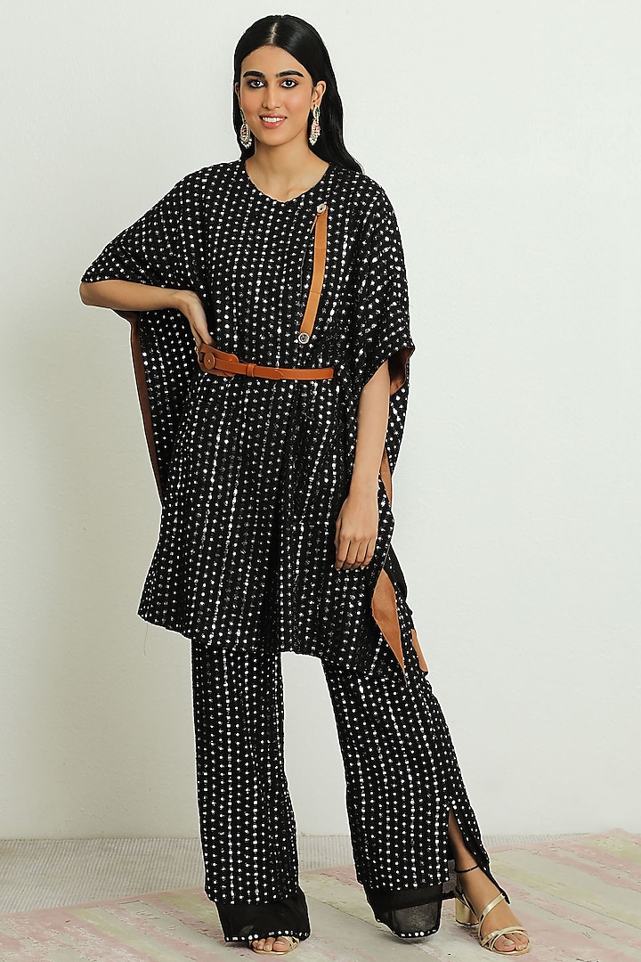 Black Embroidered Kaftan Tunic Set by Twenty Nine at Pernia's Pop Up Shop