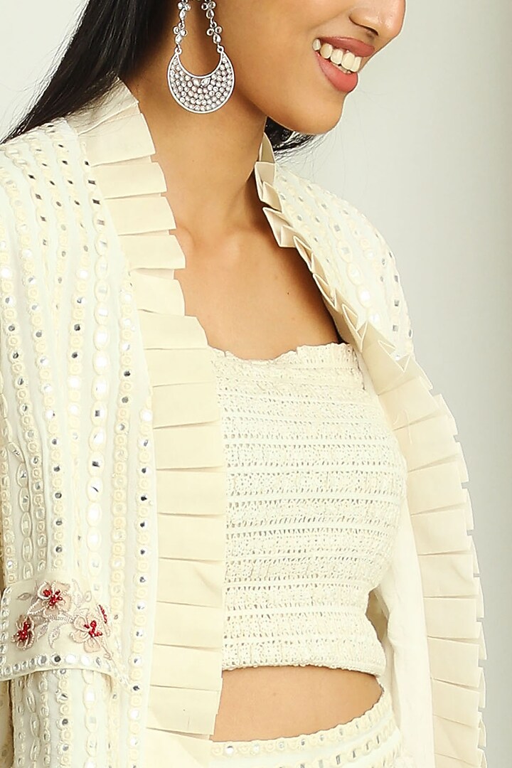 White Georgette Bustier by Twenty Nine at Pernia's Pop Up Shop