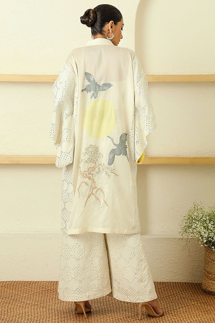 Ivory Mirror Work Jacket Set by Twenty Nine at Pernia's Pop Up Shop