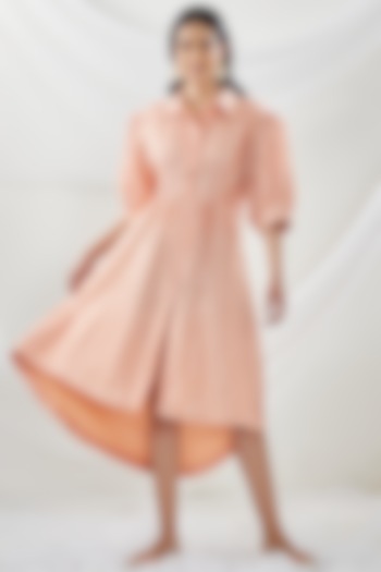 Peach Georgette Vacation Dress by Twenty Nine at Pernia's Pop Up Shop