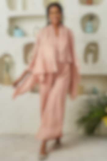 Peach Silk Cape by Twenty Nine at Pernia's Pop Up Shop