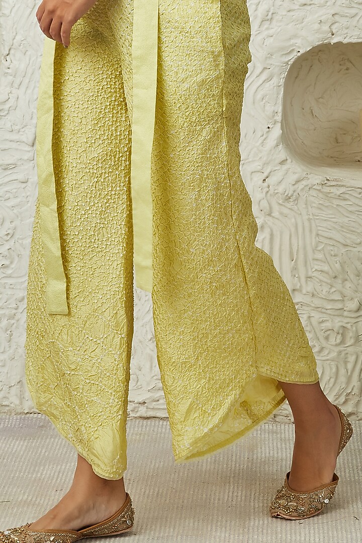 Lime Yellow Crushed Pants by Twenty Nine at Pernia's Pop Up Shop