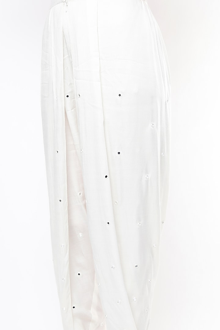 White Embroidered Dhoti Pants by Twenty Nine at Pernia's Pop Up Shop