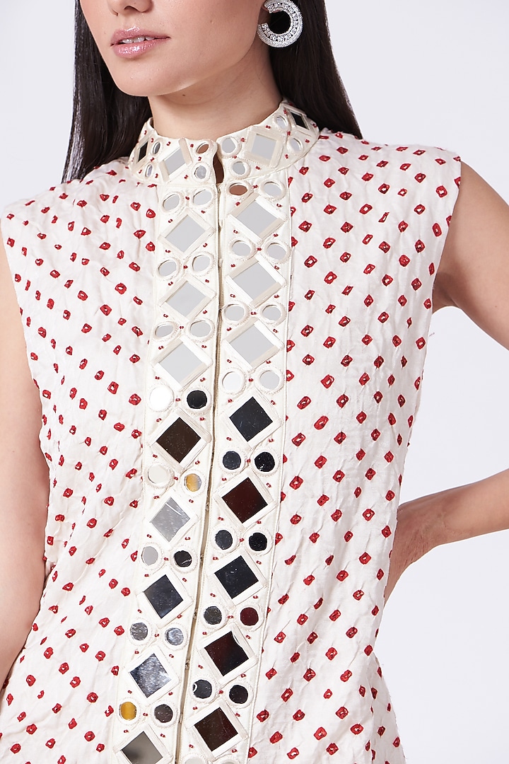 White Bandhani Jacket by Twenty Nine at Pernia's Pop Up Shop