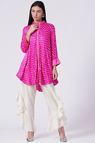 Fuchsia Bandhani A-Line Tunic by Twenty Nine