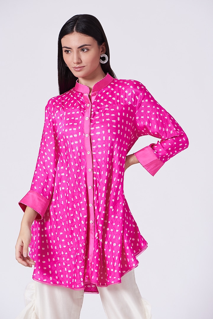 Fuchsia Bandhani A-Line Tunic by Twenty Nine at Pernia's Pop Up Shop