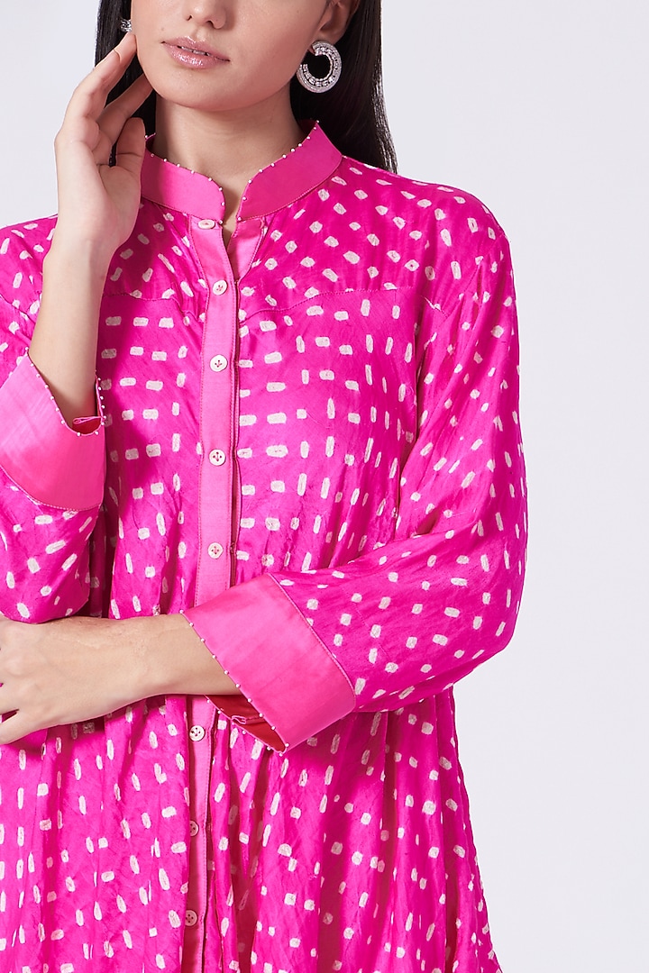 Fuchsia Bandhani A-Line Tunic by Twenty Nine at Pernia's Pop Up Shop