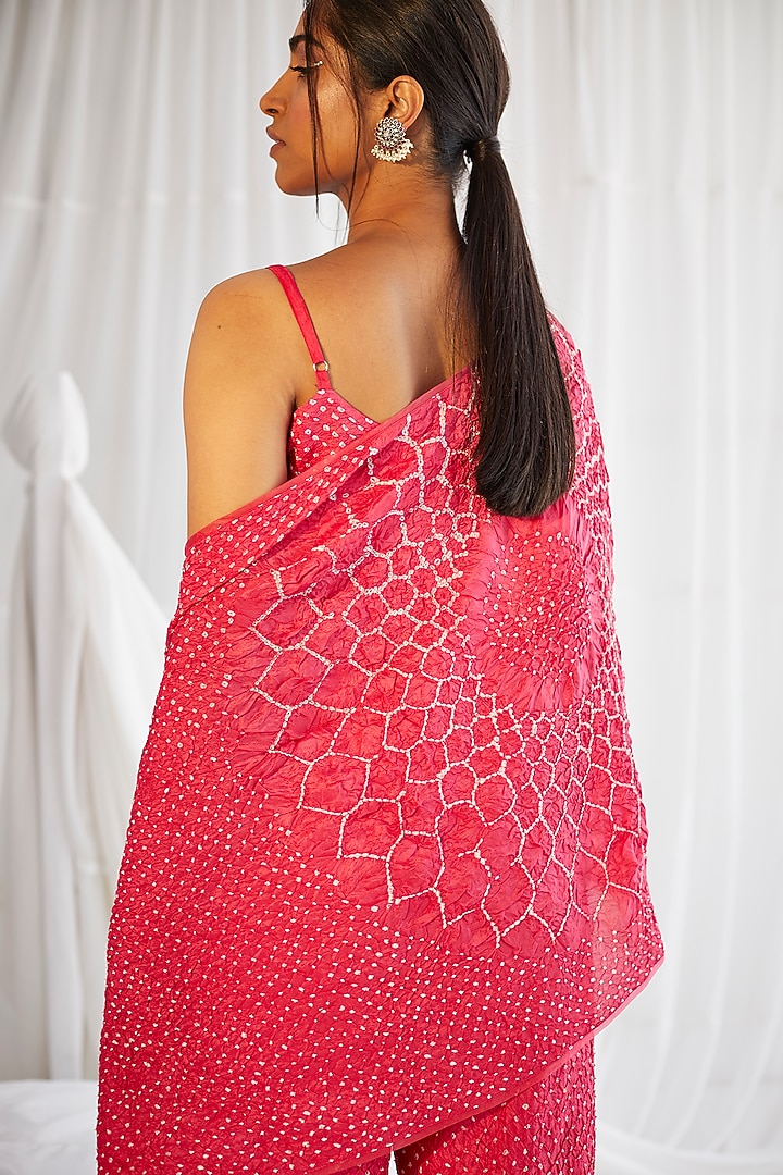 Fuchsia Crushed Silk Scarf Draped Bustier by Twenty Nine at Pernia's Pop Up Shop