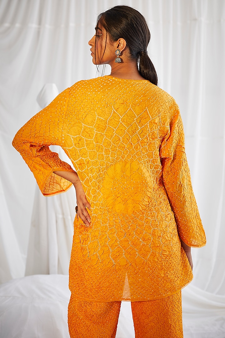 Yellow Crushed Silk Wrapped Top by Twenty Nine at Pernia's Pop Up Shop