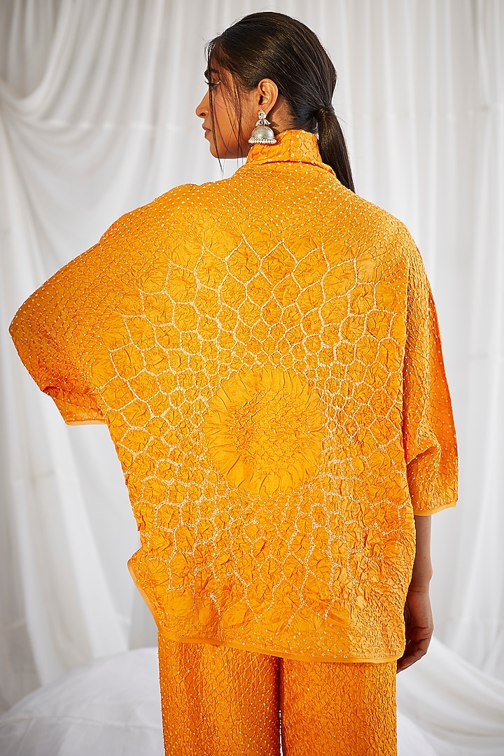 Yellow Crushed Silk Overlapped Top by Twenty Nine at Pernia's Pop Up Shop