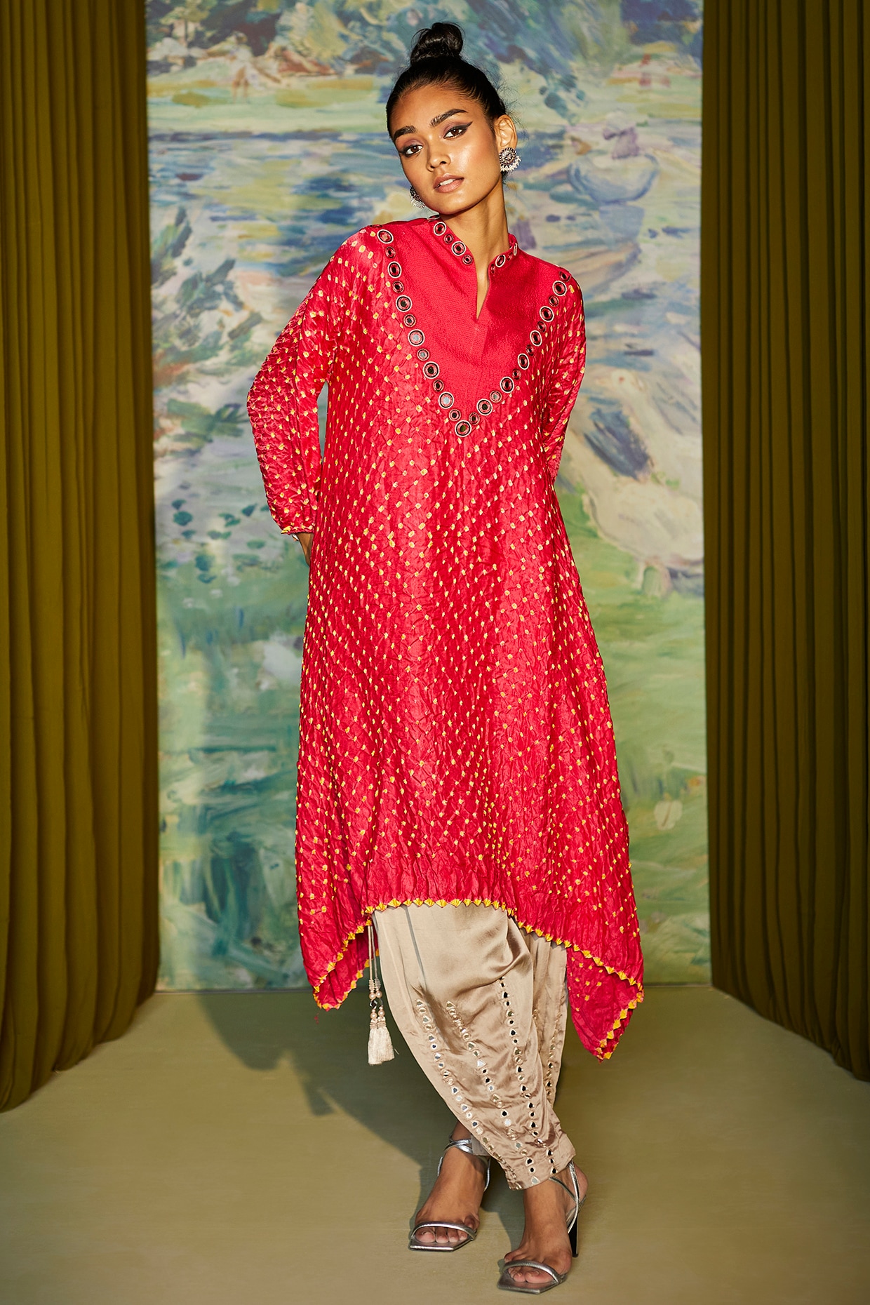 Buy Savaan Green Bandhani Gown at Rs. 750 online from Fab Funda fancy  kurtis : Savaan -in