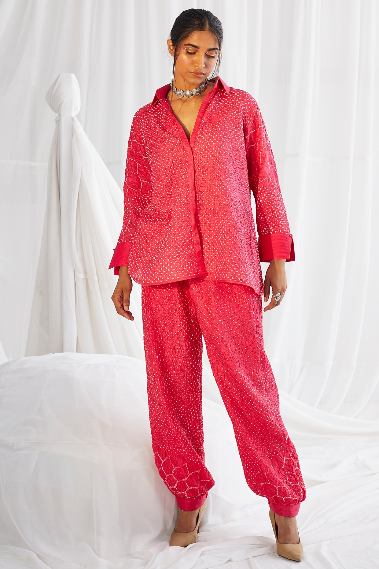 Buy Pink Satin Pant Suit for Women Online from India's Luxury