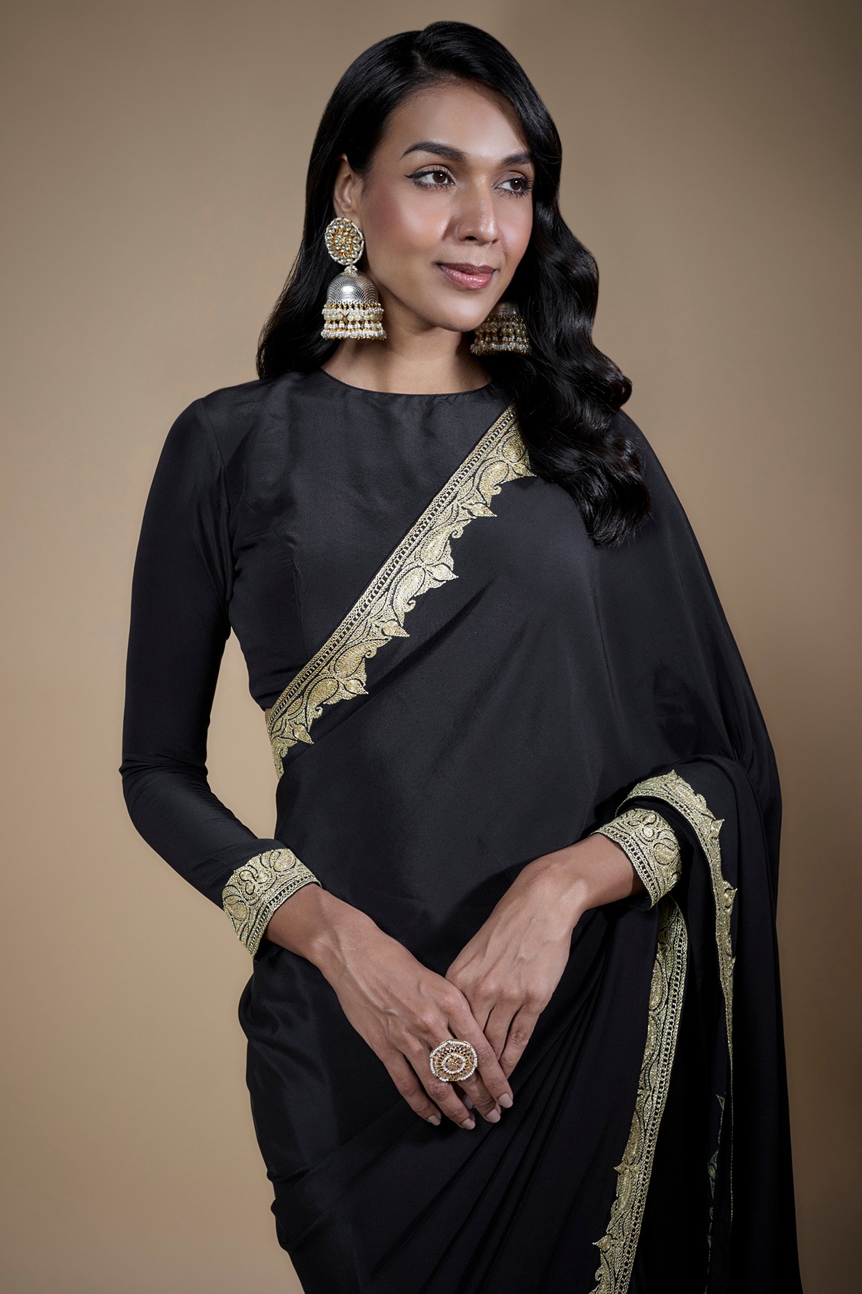 YAMIKA VOL 3 NYLON MONO NET SEQUENCE WORK BLACK SAREE