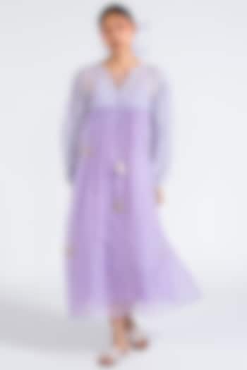 Purple Embroidered Dress by Two Fold Store