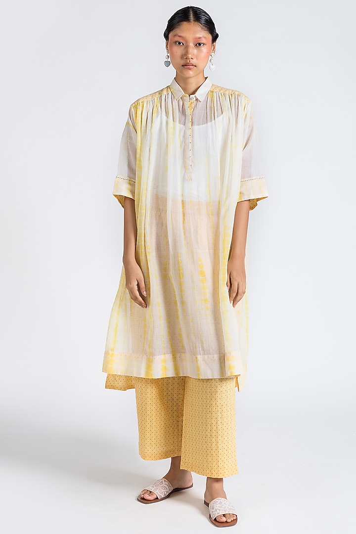 Dandelion Yellow Tie-Dye Tunic by Two Fold Store